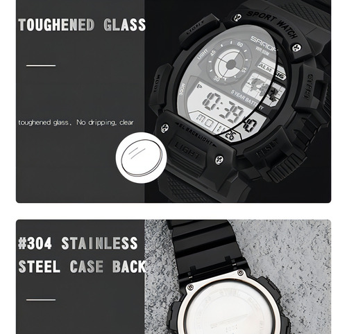 Relojes Cronógrafo Sanda Digital A Prueba De Agua color negro