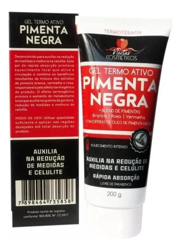 Gel Termo Ativo Pimenta Negra C/blend Medida Celulite Néctar Tipo De Embalagem Bisnaga