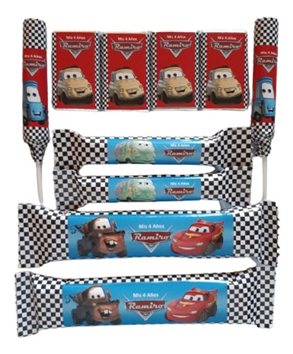 Candy Bar Personalizado Cars Golosinas Para 10 Niños