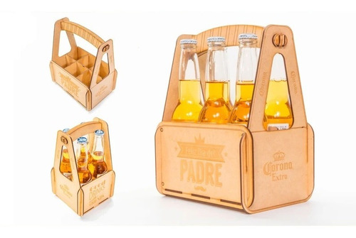 Caja De Madera Para 6 Cervezas Personalizable Regalo 
