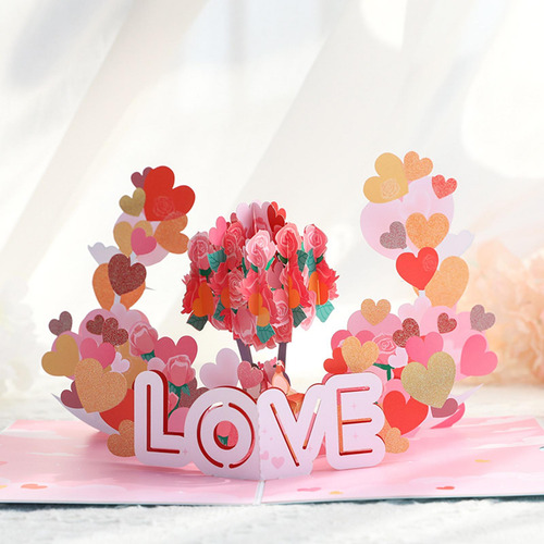 Tarjeta De Felicitación 3d Del Día De Valentín,
