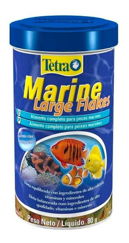 Ração P/ Peixes Marinhos Tetra Marine Large Flakes 80g