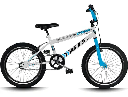 Bicicleta BMX Aro 20 Freio V-Brake GT Sprint Cross Branco Azul