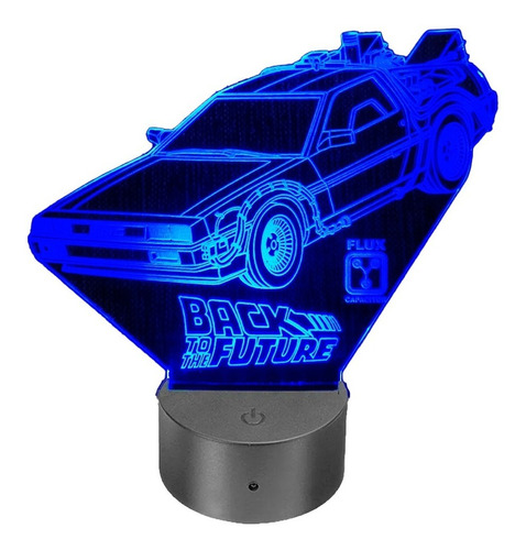 Lámpara Ilusión 3d  Delorean  + Control Remoto