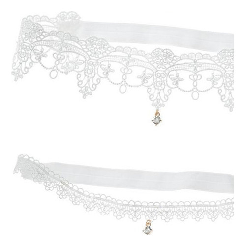 Conjunto De Liguero De Novia Con Volantes Blanco M .