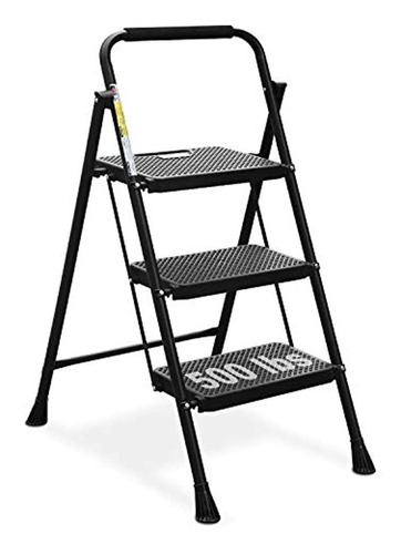 Escalera Hbtower De 3 Escalones, Taburete Plegable Con Pedal