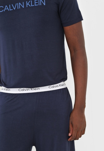 Imagem 4 de 5 de Pijama Calvin Klein Masculino Bermuda Azul - Original