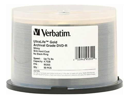 Verbatim Dvd-r 4.7gb 8x Ultralife Gold Archival Grade