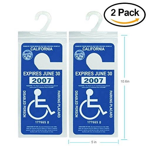 Handicap Parking Placard Holder, Ultra Transparent Disabled