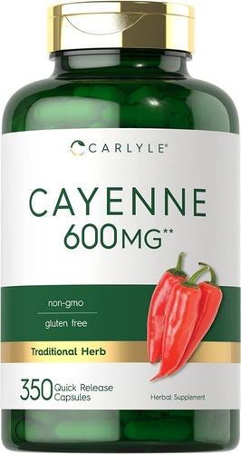 Carlyle | Cayenne Pepper | 40,000 Hu | 600mg | 350 Capsules