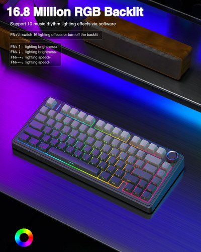 Teclado Mecánico Inalámbrico Aula F75 Pro, 75% Junta,