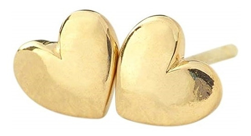 Aretes De Corazón Chapados En Oro De 24 Quilates