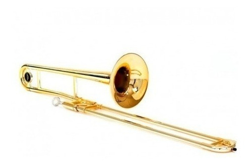 Trombon Tenor Abs Plastico Parquer Dorado Funda Soporte