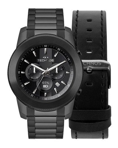 Relógio Smartwatch Technos Masculino Connect 3+ M1ab/4p Cor da caixa Preta Cor da pulseira Preta