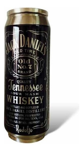 Termo Tipo Lata Jack Daniels Personalizado Color Negro