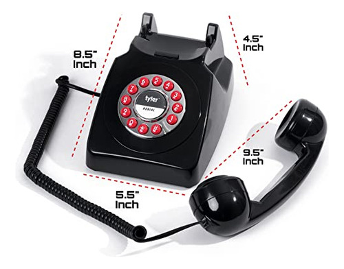 Teléfono De Línea Fija Estilo Retro Tyler, Aspecto De Disco