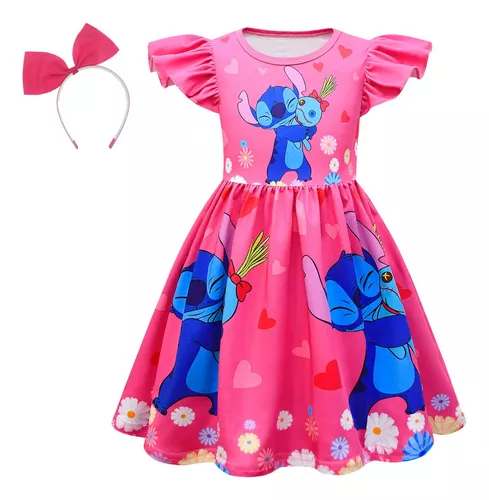 Disfraz De Princesa Verano Stitch Para Niñas Vestido Fiesta