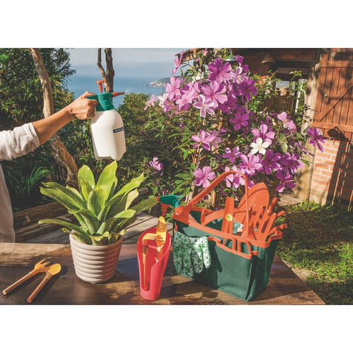 Imagen 4 de 7 de Kit Set Jardineria Guantes Bolso Palitas 14 Pzas Tramontina