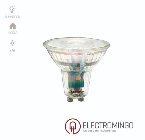 Pack X 10 Lámparas Led Dicroica Gu10 4w Mr16 Luz Fría Sica