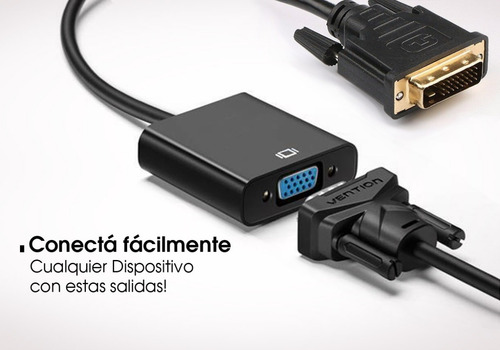 Cable Convertidor Dvi A Vga 24+1 D Conversor Activo Monitor