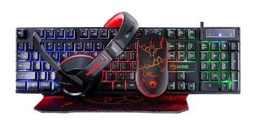 Combo Gamer 4 En 1 Teclado Mouse Auricular Y Pad Cm409 Marvo