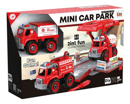 Diy Mini Construccion Rojo Set 2 Vehiculos