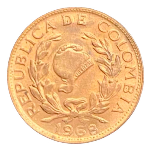 Colombia - 5 Centavos - Año 1968 - Km #206 - Gorro Frigio