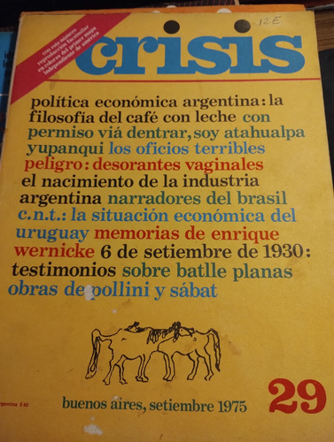 Revista Crisis. Septiemnre 1975 Nº29. Año 3.