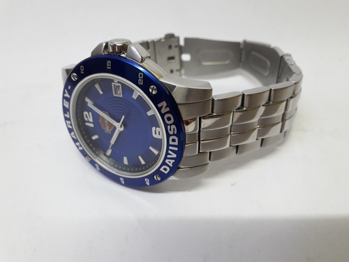Relógio Harley Davidson Bulova Azul 45 Mm Em Perfeito Estado