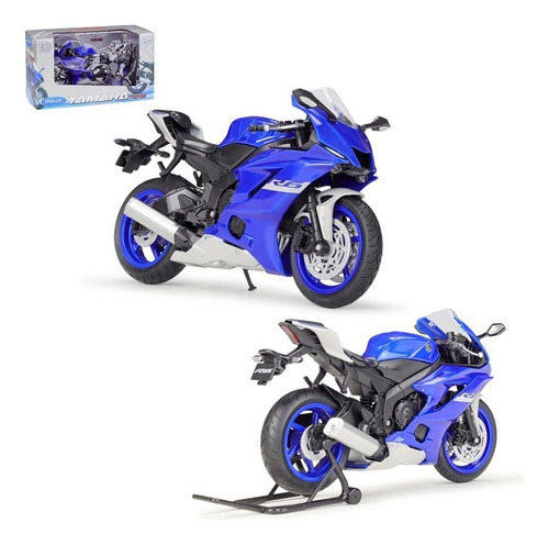 D Yamaha R6 1:12 Miniatura Metal Moto Con Soporte De Pie