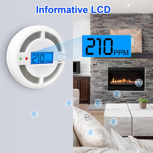 Detector De Monoxido De Carbono Portatil Con Pantalla Led