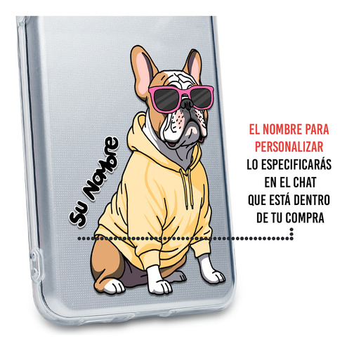 Funda Para Realme Perro Cool Bulldog Francés Dorado Nombre