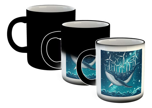 Taza Magica Ballena Con Turbinas Voladoras M1