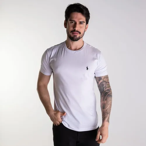 Camiseta Polo Ralph Lauren Masculina Liso Algodão Slim