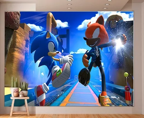 Papel De Parede Do Sonic 3d: Largura 2.00x2.00= 4m2