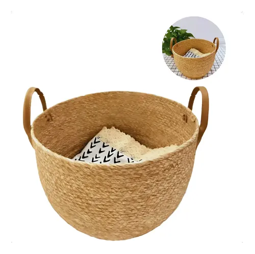 CESTO PORTAOGGETTI IN Imitazione Rattan Con Coperchio Valigia Per
