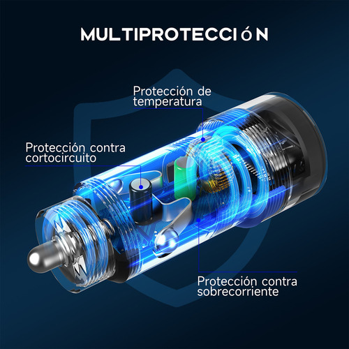 Turbo Cargador Para Auto Tipo C Combo Pd 20w Con Cable Tipo