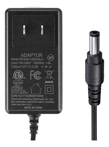 Adaptador De Fuente De Alimentacion De Ca A Cc De 12 V 2.5 