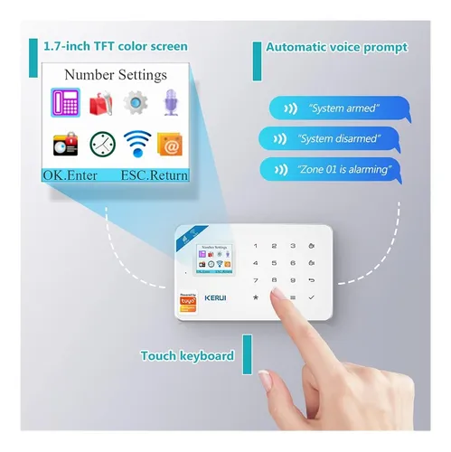 Kerui Sistema De Alarma De Seguridad Tuya Smart, Wifi Y Gsm.