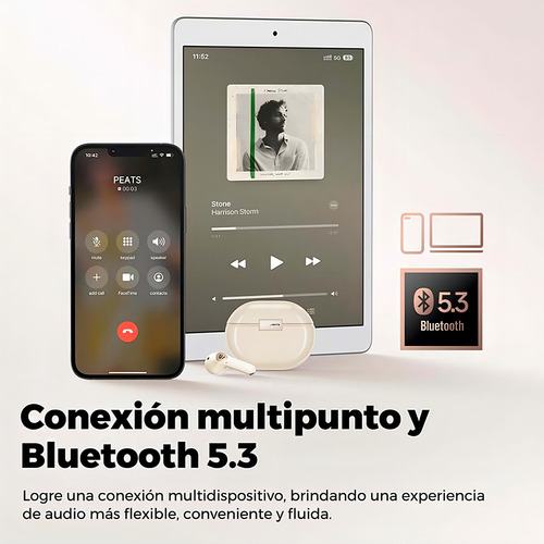 Auriculares Inalámbricos Soundpeats Air4 Pro Bluetooth Cream