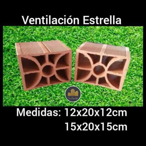 Bloque De Ventilacion De Arcilla Estrella De 12cm Y De 15cm 