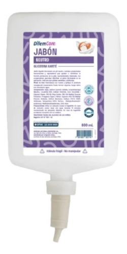 Jabon Neutro Con Glicerina Karite 800ml Difem Care