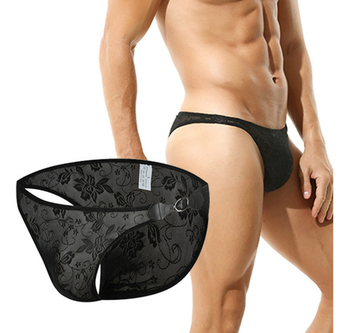 3 Bikinis Para Hombre Corte Cachetero De Encaje Semi Traspar