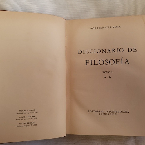 Imagen 3 de 9 de Diccionario De Filosofia Jose Ferrater Mora 2 Tomos T/dura