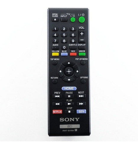 Rmt-b119a Control Remoto Sony Original Para Blu-ray Dvd 