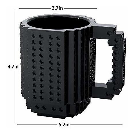 Taza Creativa De Plastico Color Negro Compatible Con Legos