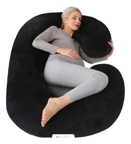 Almohada De Embarazo Y Lactancia O Descanso En G Mas Color Negro Geométrico