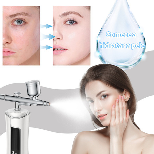Mini Aerógrafo Recarregável Kit Portátil 1200mah Para Cuidados Faciais E Multiuso Sérum Facial Atomização Blanco