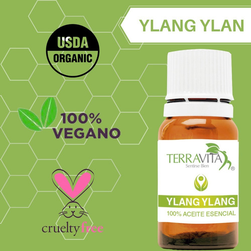 Aceite Escencial Ylang Ylang 100% Puro Y Organico 20 Ml