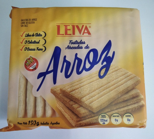 Tostadas Leiva De Arroz Aireadas Sintacc 150grs Pack 12 Unid